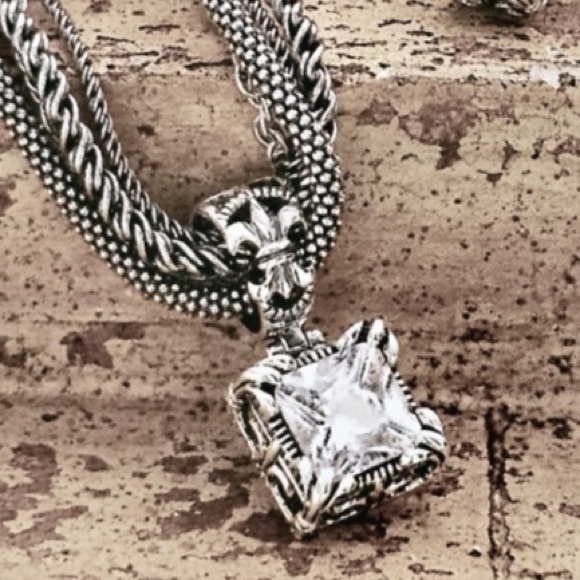 Vintage SilpadaSterling Cubic Zirconia Uptown PendantFour Strand Necklace